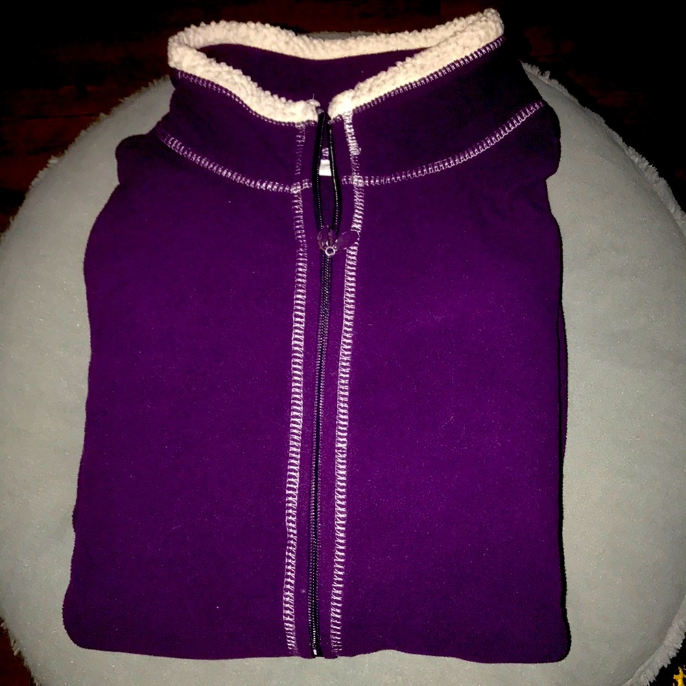 Purple & white zipper robe/lounger.